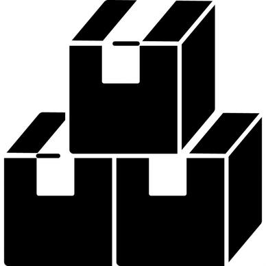 boxes logistic sign icon 3d contrast black white squares outline