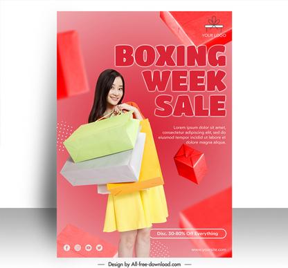 boxing day discount poster template elegant modern realistic design 