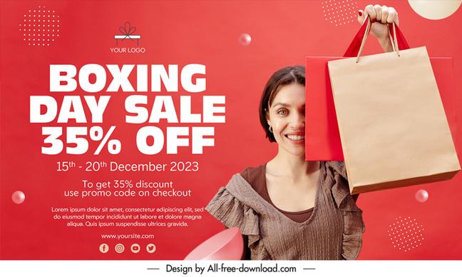 boxing day discount poster templates dynamic modern