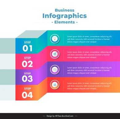 boxs infographic template colorful 3d column layout
