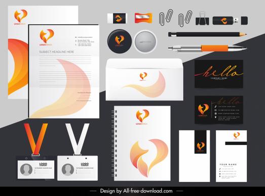 brand identity sets fire logotype sketch dynamic design