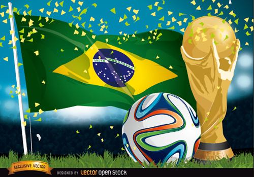 brazil14 soccer championship background vector