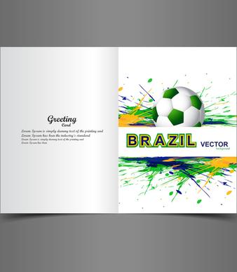brazil colors greeting card presentation concept mosaic texture soccer ball background illustration