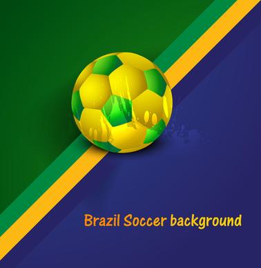 brazil stylish wave colors concept soccer ball background illustration
