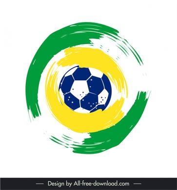brazil symbol design elements ball brush sketch 
