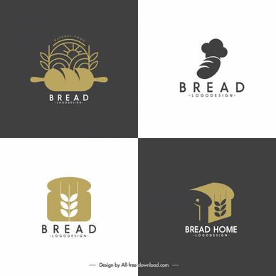 bread logo template loaf wheat sketch dark design
