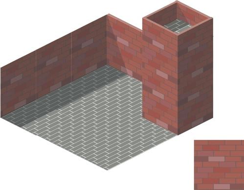 Brick Tile Isometric clip art