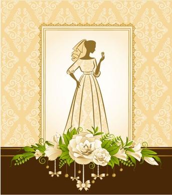 bride silhouette 02 vector