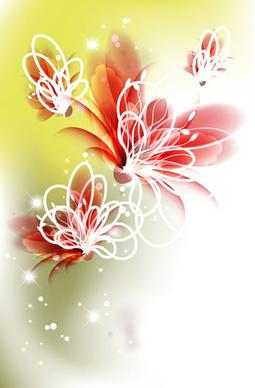 bright background with vivid flower design vector
