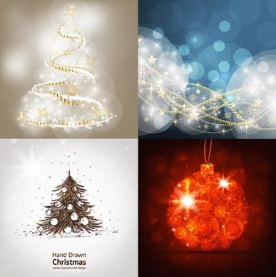 christmas background templates bokeh dynamic fir tree bauble