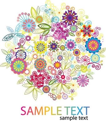 bright color flowers vector