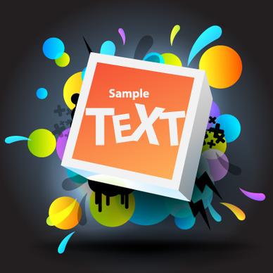 bright colored elements and labels vector
