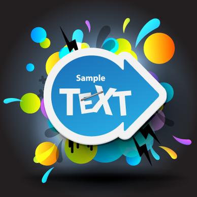 bright colored elements and labels vector