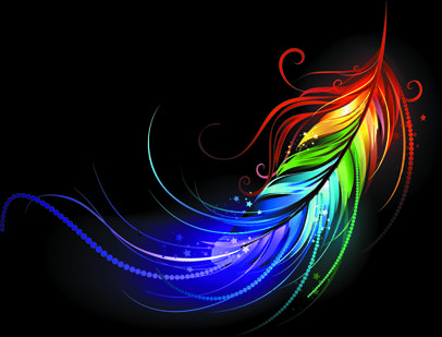 bright colorful feather vector