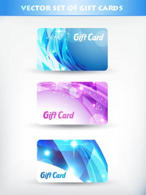 bright gift cards design elements vector graphic