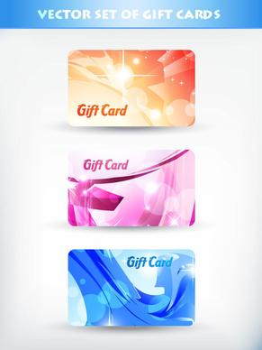 bright gift cards design elements vector graphic