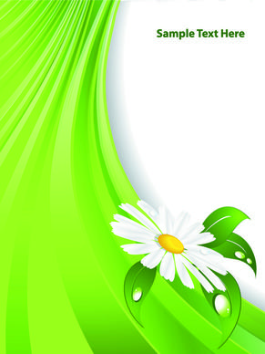 bright green background with flower vector