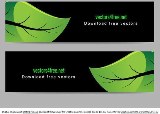 bright green leaf banner vectors