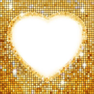 bright heartshaped mosaic vector