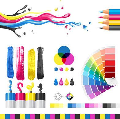 bright paints colors design vector