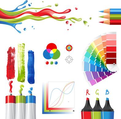 bright paints colors design vector