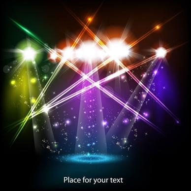 bright stage lighting effects 01 vector