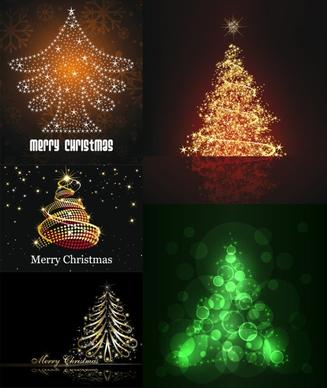 bright stars christmas tree vector