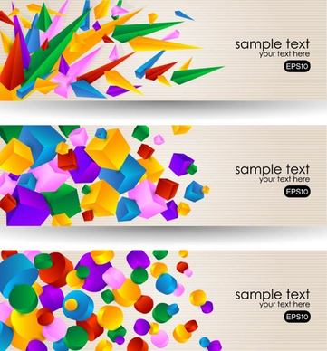 brilliant color banners 03 vector