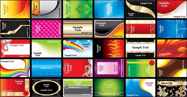 business card templates collection colorful modern abstract themes