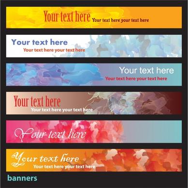 decorative banners templates colorful abstract watercolor design
