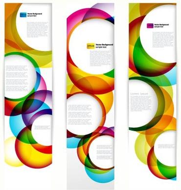 decorative banner templates bright colorful circles shapes