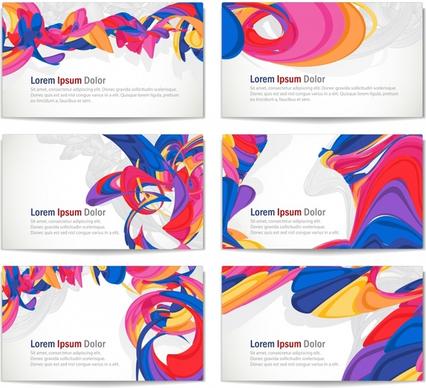 business card templates modern abstract colorful dynamic decor