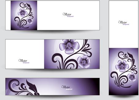 brilliant flowers with banner background