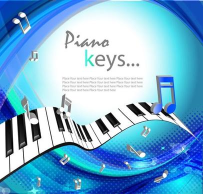 music background dynamic 3d notes piano sketch