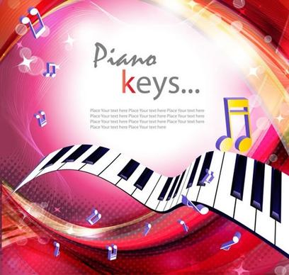 music banner template dynamic piano notes 3d modern
