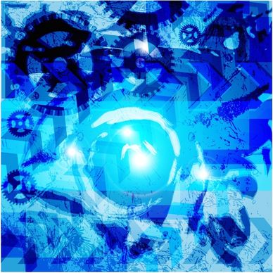 technology background template sparkling grungy blue gears
