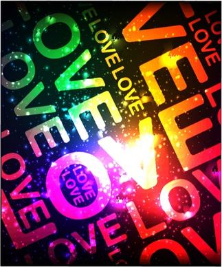 love background sparkling colorful light effect texts decor