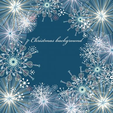 christmas background template elegant fireworks snowflakes decor