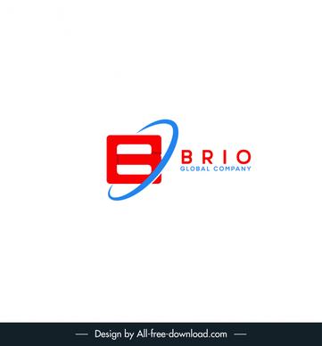 brio global company logo template dynamic flat curves texts decor