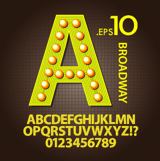 broadway style alphabet font vector