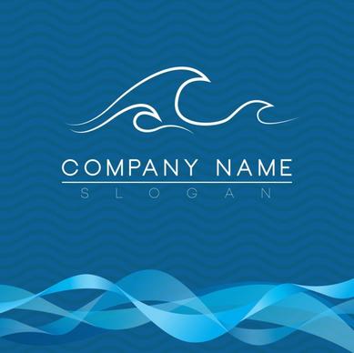 brochure cover template waves theme blue curves decoration