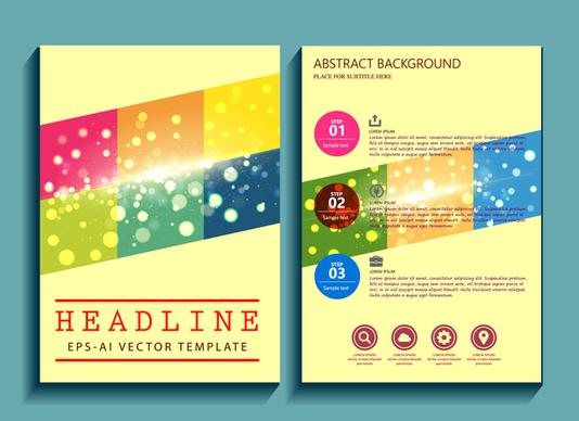 brochure design with abstract sparkling background