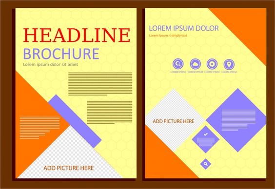 brochure design with colorful abstract geometric style