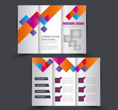 brochure design with trifold colorful template illustration