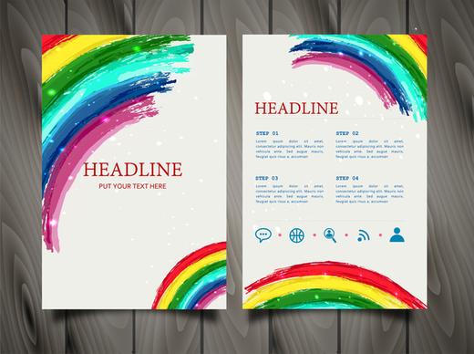 brochure flyer vector design with colorful decoration