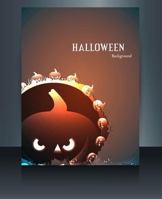 brochure halloween colorful reflection pumpkins party vector background