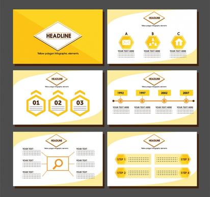 brochure presentation design with yellow infographic illustration