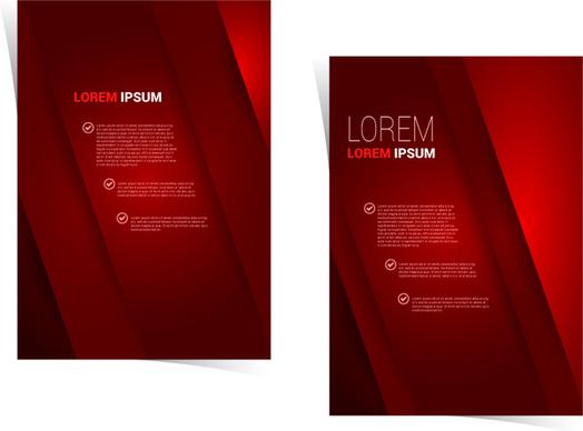 brochure template design with dark red background