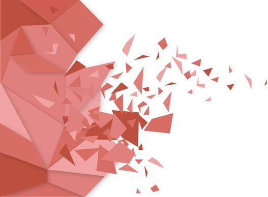 broken polygon abstract red vector background design