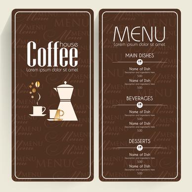 brown background coffee menu
